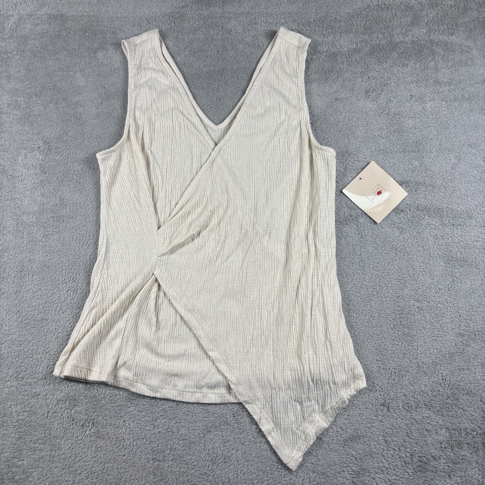 14th And Union Size XS Petite‎  Sleeveless Beige Tank Top w/ Zip Feature NWT